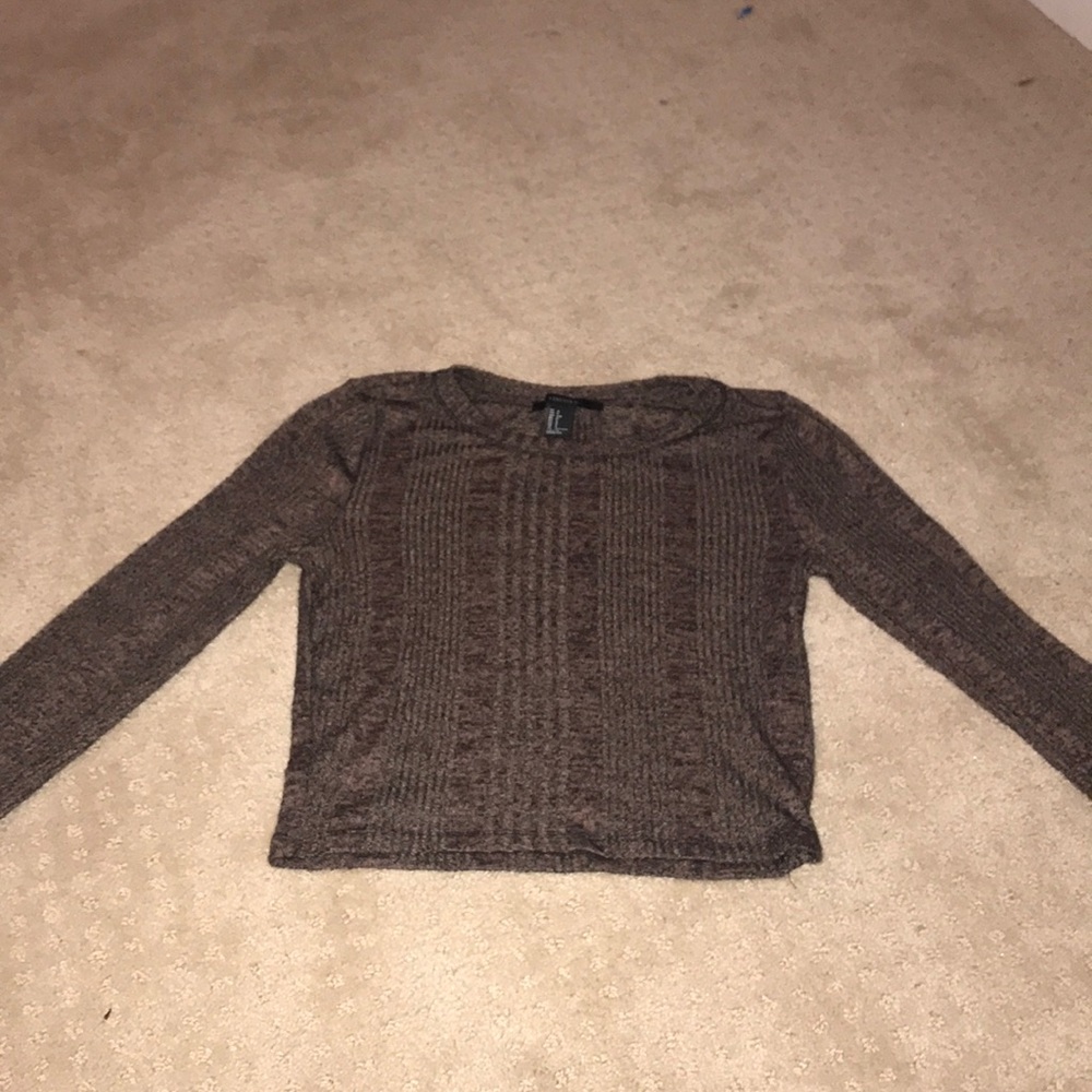brown think cropped sweater